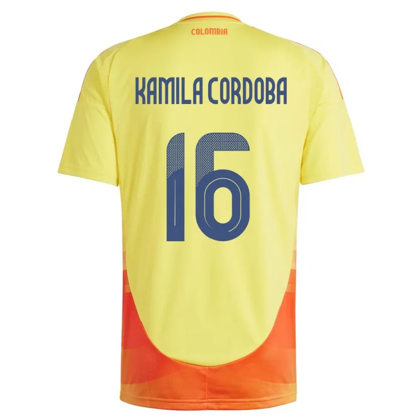 Danxen Men Colombia Sara Kamila Córdoba #16 Yellow Home Jersey 24-26 T-Shirt