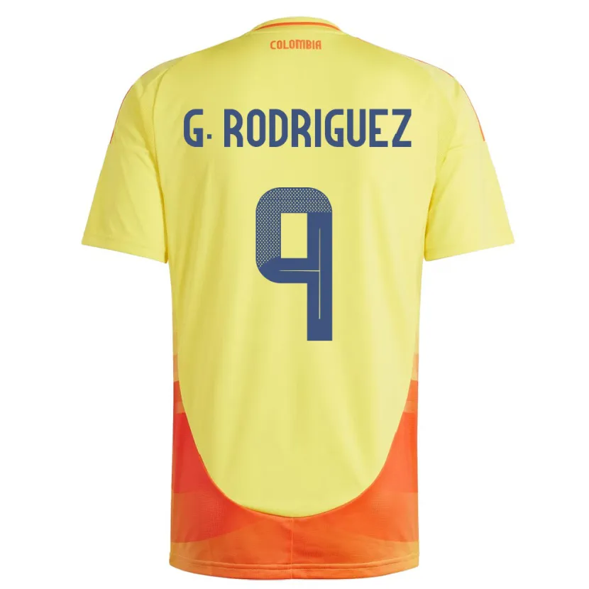 Danxen Men Colombia Gabriela Rodríguez #9 Yellow Home Jersey 24-26 T-Shirt