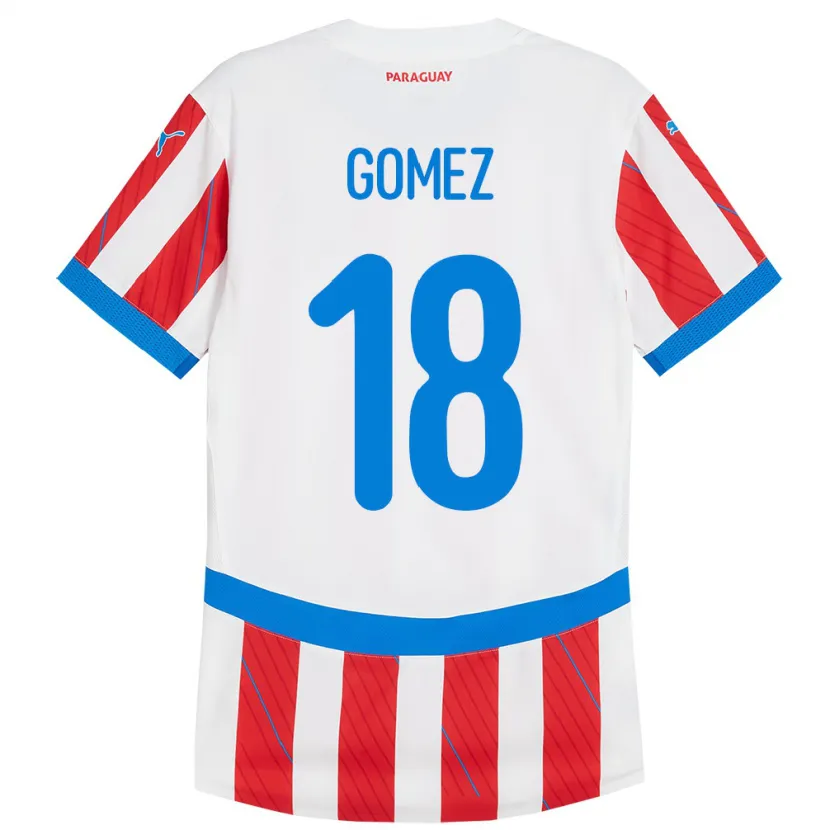 Danxen Men Paraguay Diego Gómez #18 White Red Home Jersey 24-26 T-Shirt