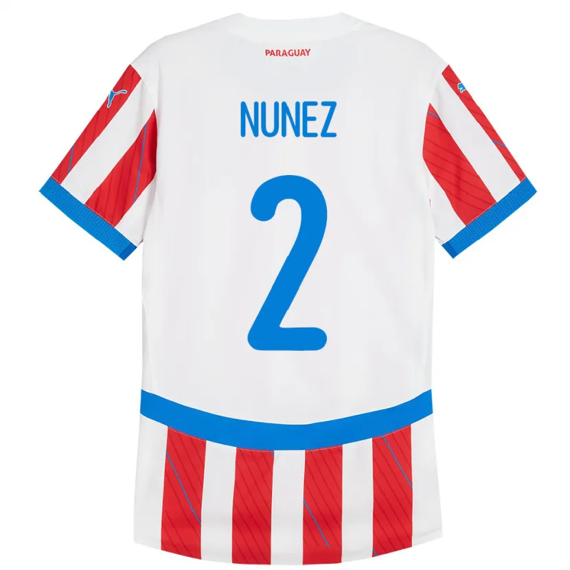 Danxen Men Paraguay Alan Núñez #2 White Red Home Jersey 24-26 T-Shirt