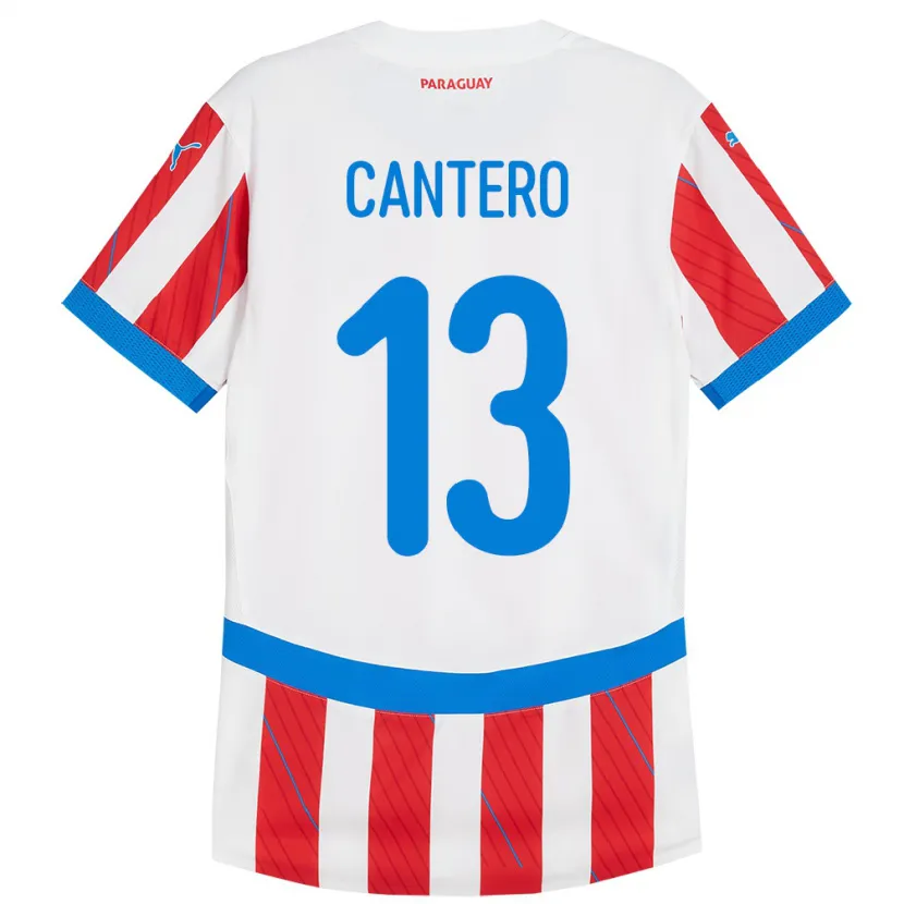 Danxen Men Paraguay Alexis Cantero #13 White Red Home Jersey 24-26 T-Shirt