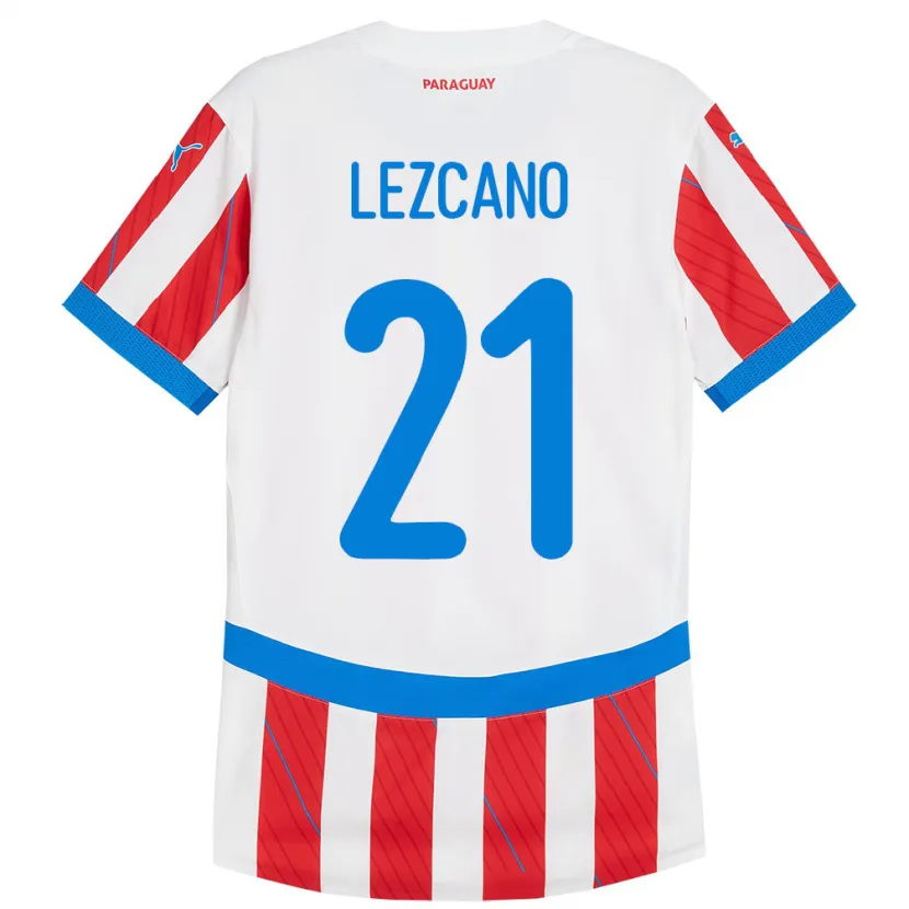 Danxen Men Paraguay Rubén Lezcano #21 White Red Home Jersey 24-26 T-Shirt