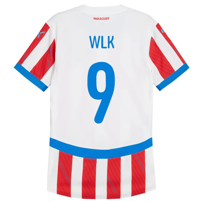 Danxen Men Paraguay Allan Wlk #9 White Red Home Jersey 24-26 T-Shirt