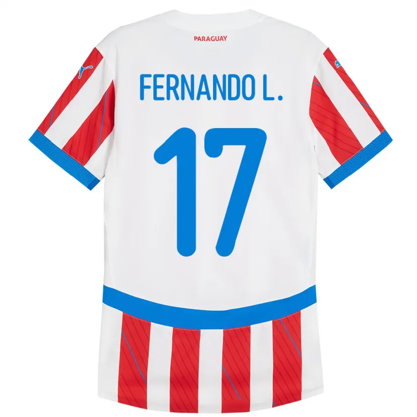 Danxen Men Paraguay Fernando Leguizamón #17 White Red Home Jersey 24-26 T-Shirt