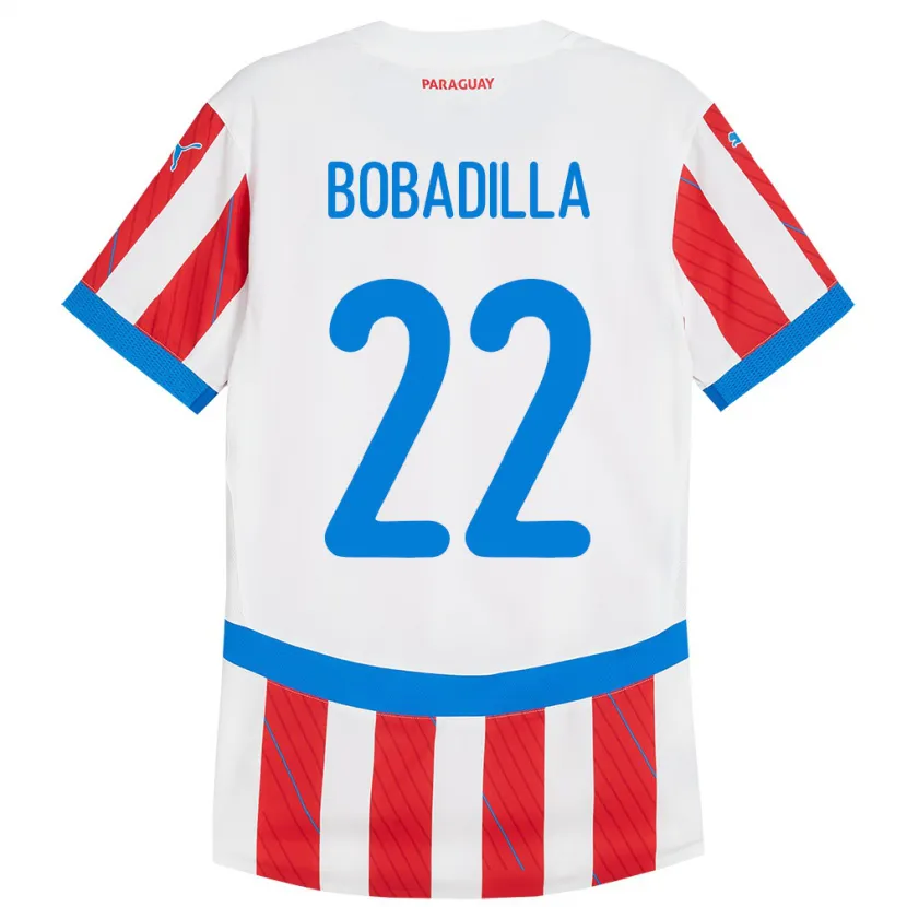 Danxen Men Paraguay Dylan Bobadilla #22 White Red Home Jersey 24-26 T-Shirt