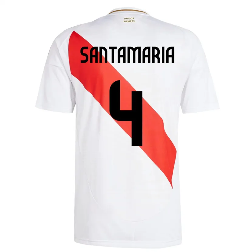 Danxen Men Peru Anderson Santamaría #4 White Home Jersey 24-26 T-Shirt