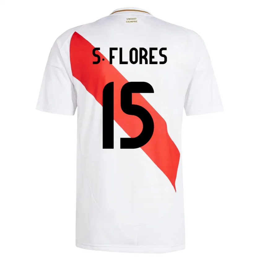 Danxen Men Peru Scarleth Flores #15 White Home Jersey 24-26 T-Shirt