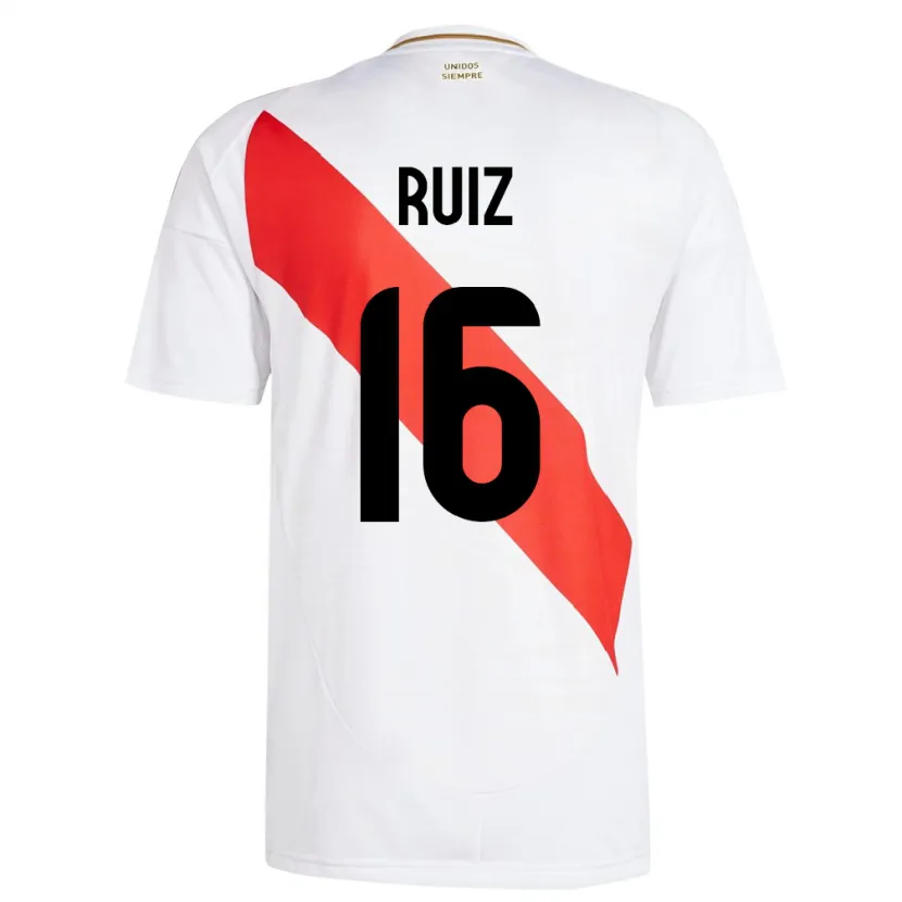 Danxen Men Peru Birka Ruiz #16 White Home Jersey 24-26 T-Shirt