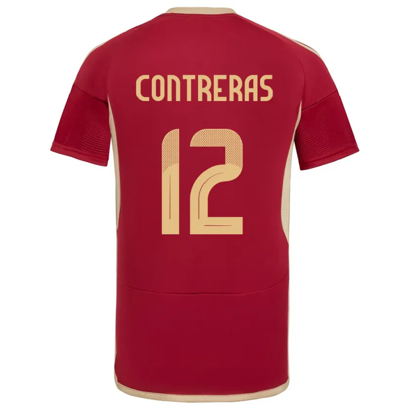 Danxen Men Venezuela José Contreras #12 Burgundy Home Jersey 24-26 T-Shirt