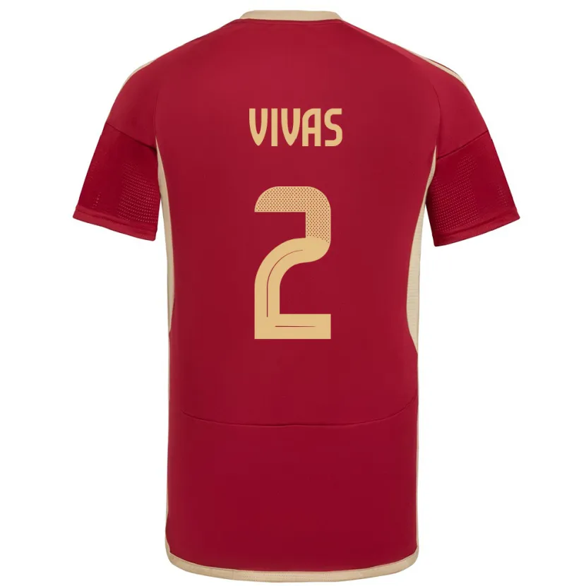 Danxen Men Venezuela Carlos Vivas #2 Burgundy Home Jersey 24-26 T-Shirt