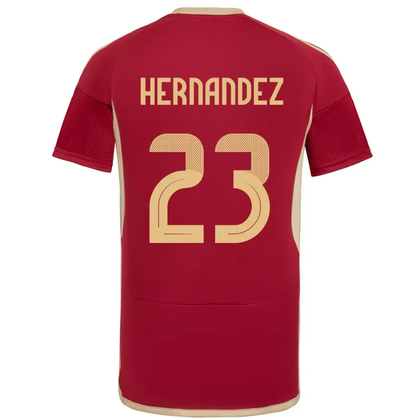 Danxen Men Venezuela Luifer Hernández #23 Burgundy Home Jersey 24-26 T-Shirt