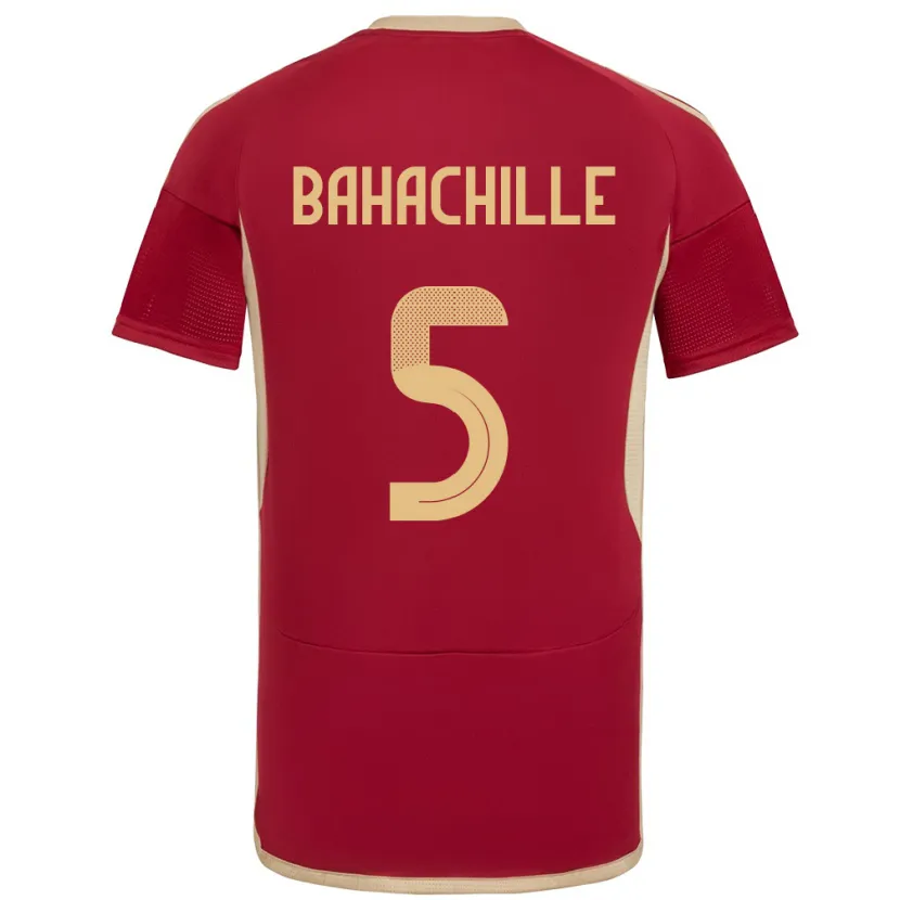 Danxen Men Venezuela Abraham Bahachille #5 Burgundy Home Jersey 24-26 T-Shirt