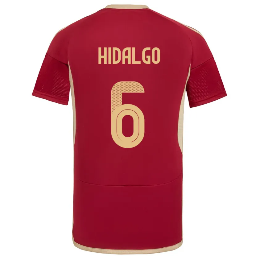 Danxen Men Venezuela Rai Hidalgo #6 Burgundy Home Jersey 24-26 T-Shirt