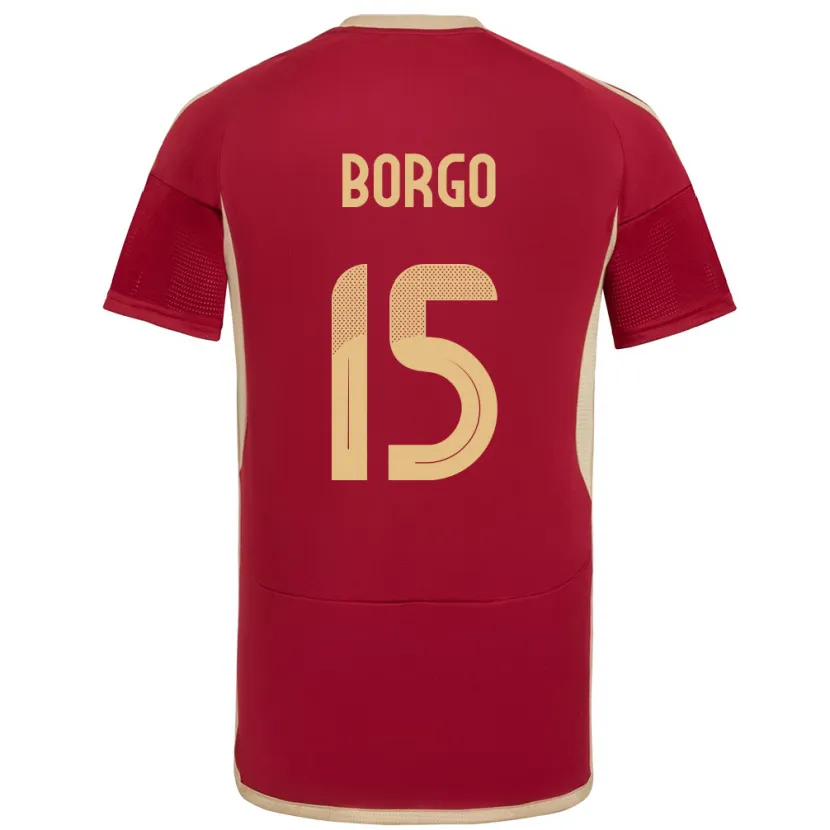 Danxen Men Venezuela Ángel Borgo #15 Burgundy Home Jersey 24-26 T-Shirt