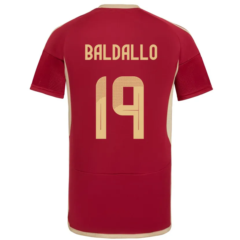 Danxen Men Venezuela Micheel Baldallo #19 Burgundy Home Jersey 24-26 T-Shirt