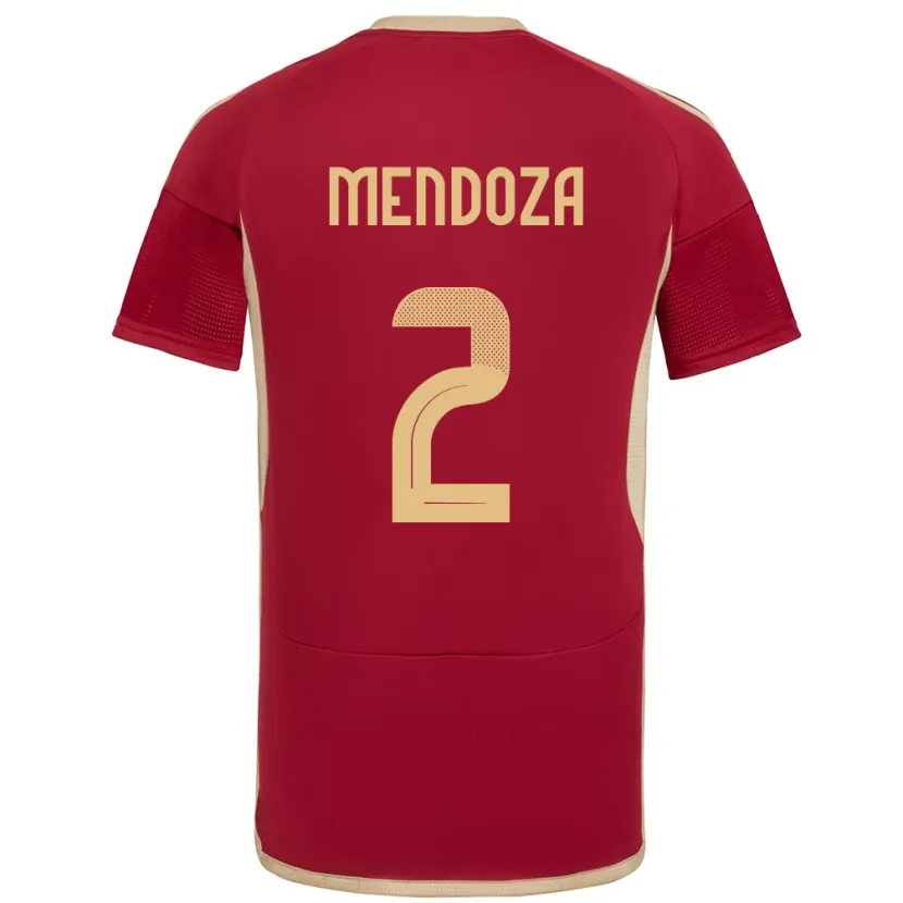 Danxen Men Venezuela Rafanny Mendoza #2 Burgundy Home Jersey 24-26 T-Shirt