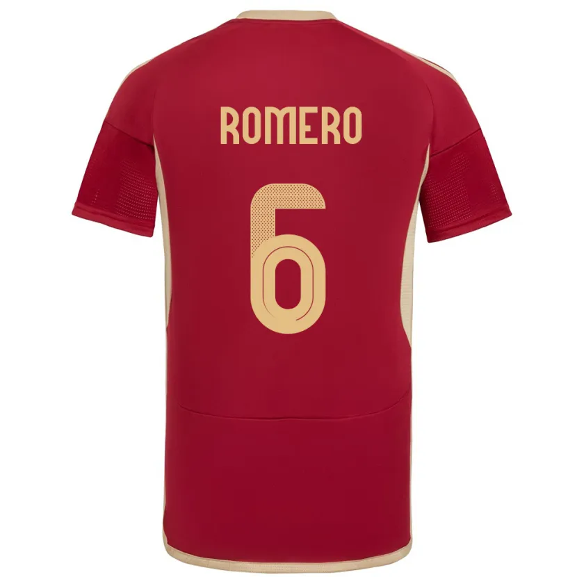 Danxen Men Venezuela Michelle Romero #6 Burgundy Home Jersey 24-26 T-Shirt