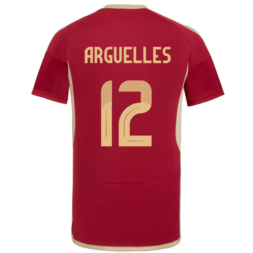 Danxen Men Venezuela Wilmary Argüelles #12 Burgundy Home Jersey 24-26 T-Shirt