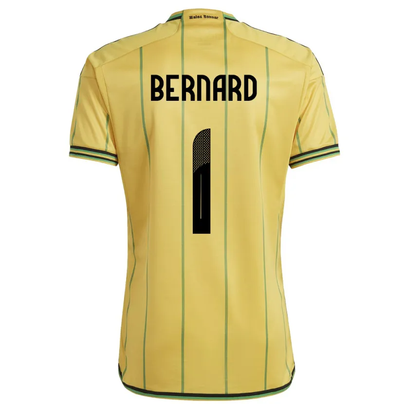 Danxen Men Jamaica Akeem Bernard #1 Yellow Home Jersey 24-26 T-Shirt