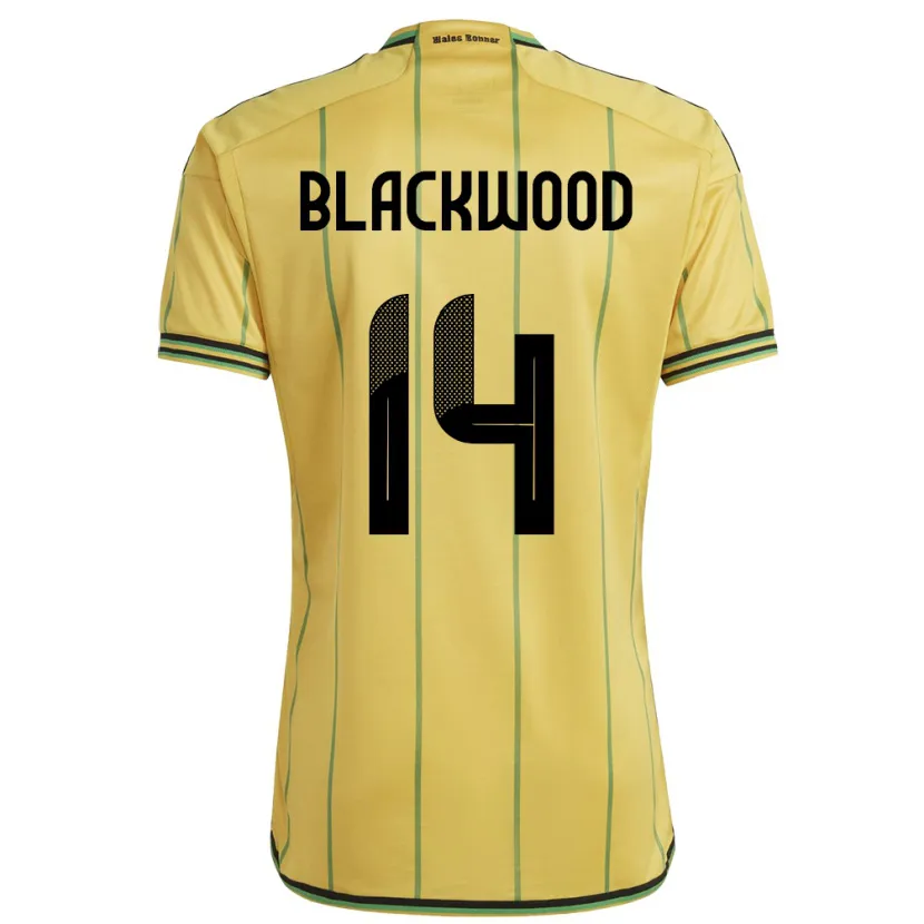 Danxen Men Jamaica Deneisha Blackwood #14 Yellow Home Jersey 24-26 T-Shirt