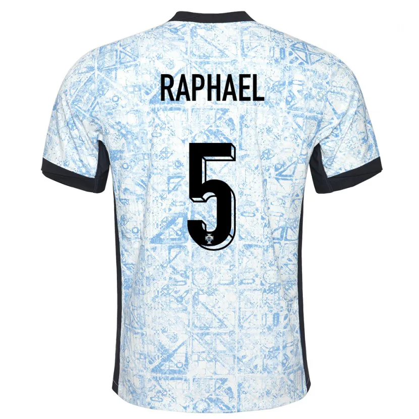 Danxen Men Portugal Raphael Guerreiro #5 Cream Blue Away Jersey 24-26 T-Shirt