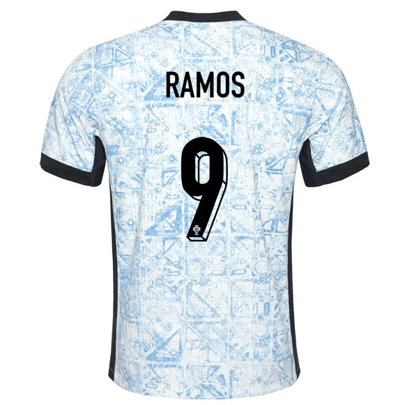 Danxen Men Portugal Goncalo Ramos #9 Cream Blue Away Jersey 24-26 T-Shirt