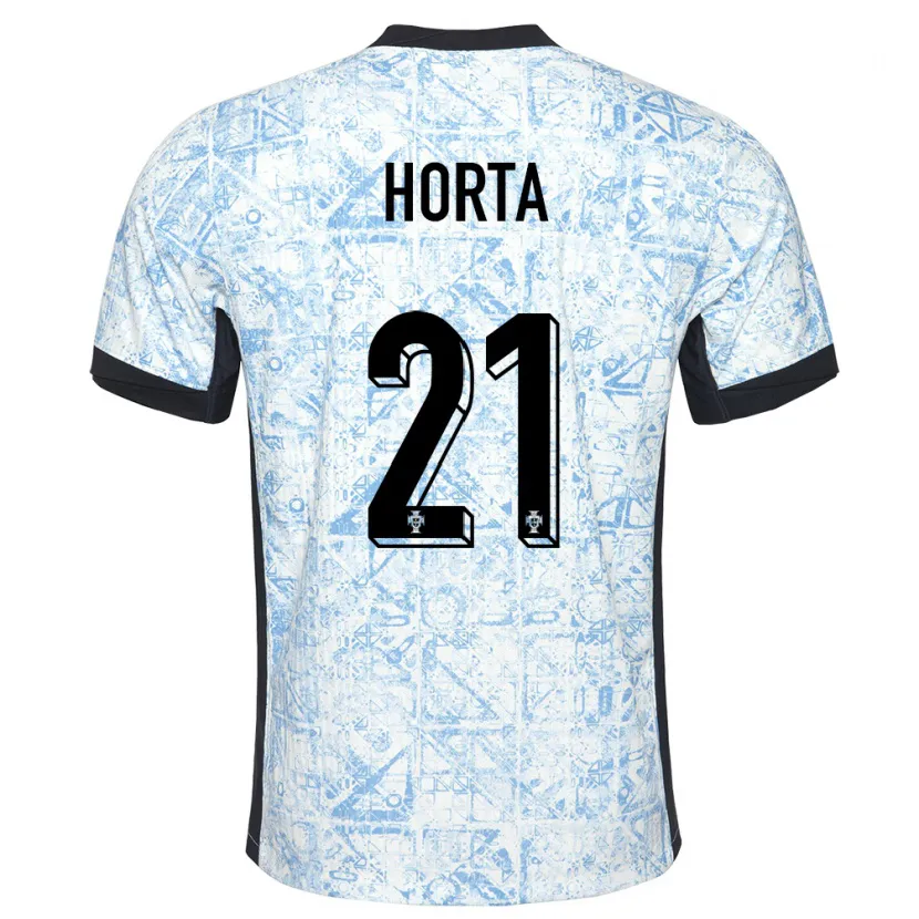 Danxen Men Portugal Ricardo Horta #21 Cream Blue Away Jersey 24-26 T-Shirt