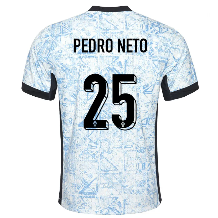 Danxen Men Portugal Pedro Neto #25 Cream Blue Away Jersey 24-26 T-Shirt