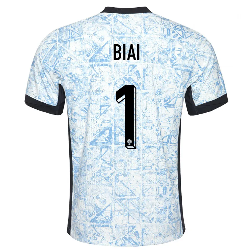 Danxen Men Portugal Celton Biai #1 Cream Blue Away Jersey 24-26 T-Shirt