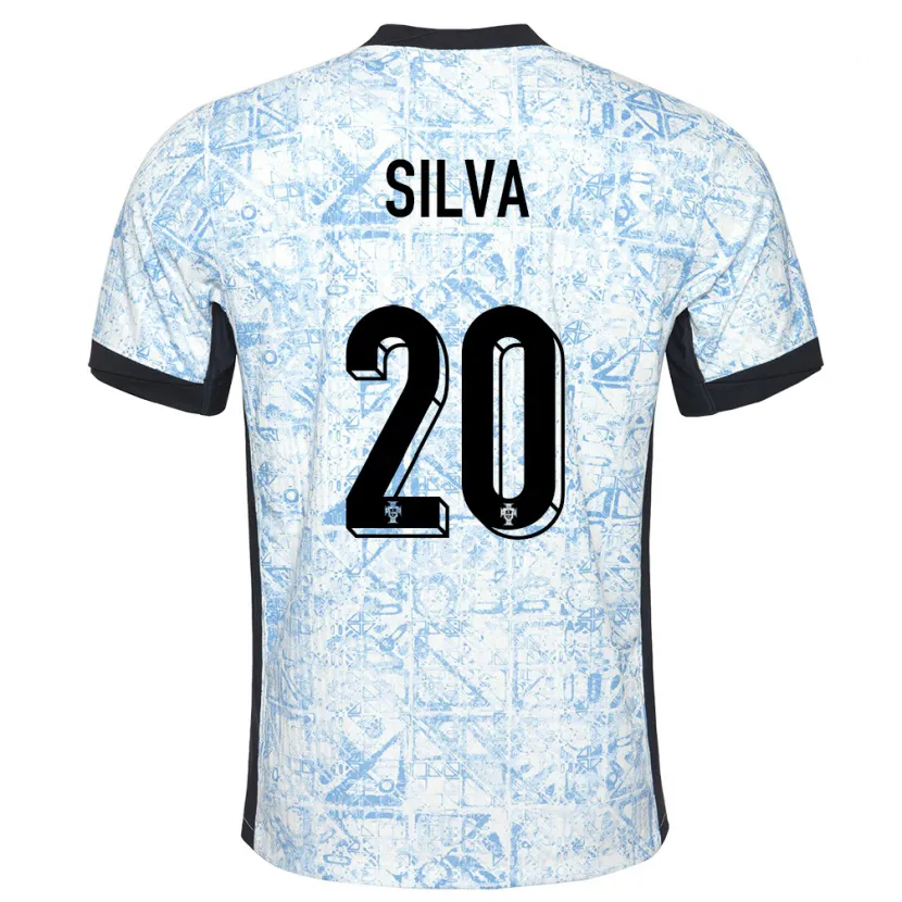 Danxen Men Portugal Fabio Silva #20 Cream Blue Away Jersey 24-26 T-Shirt