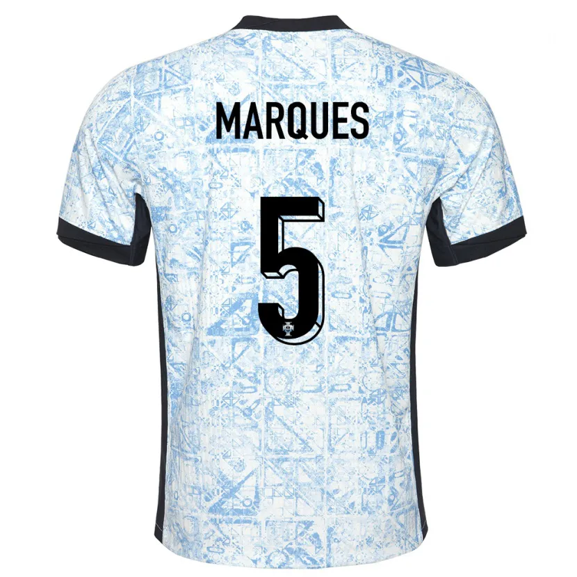 Danxen Men Portugal Martim Marques #5 Cream Blue Away Jersey 24-26 T-Shirt