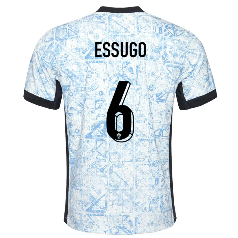 Danxen Men Portugal Dario Essugo #6 Cream Blue Away Jersey 24-26 T-Shirt