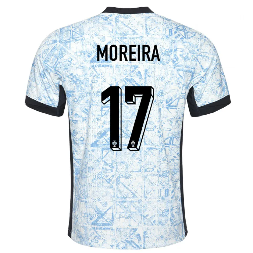 Danxen Men Portugal Afonso Moreira #17 Cream Blue Away Jersey 24-26 T-Shirt