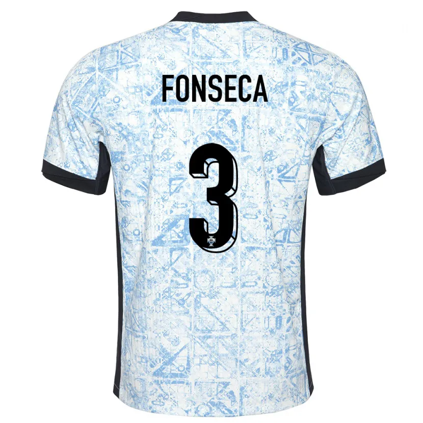 Danxen Men Portugal Joao Fonseca #3 Cream Blue Away Jersey 24-26 T-Shirt