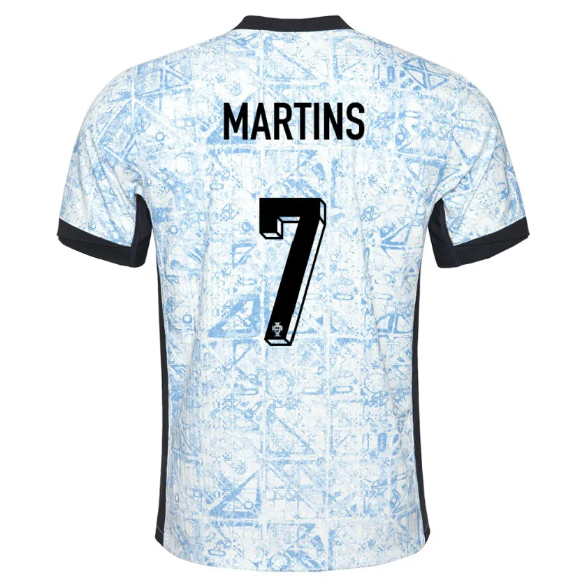 Danxen Men Portugal Gil Martins #7 Cream Blue Away Jersey 24-26 T-Shirt