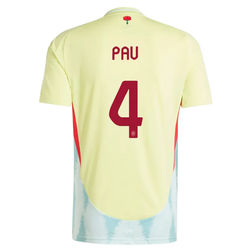 Danxen Men Spain Pau Torres #4 Yellow Away Jersey 24-26 T-Shirt