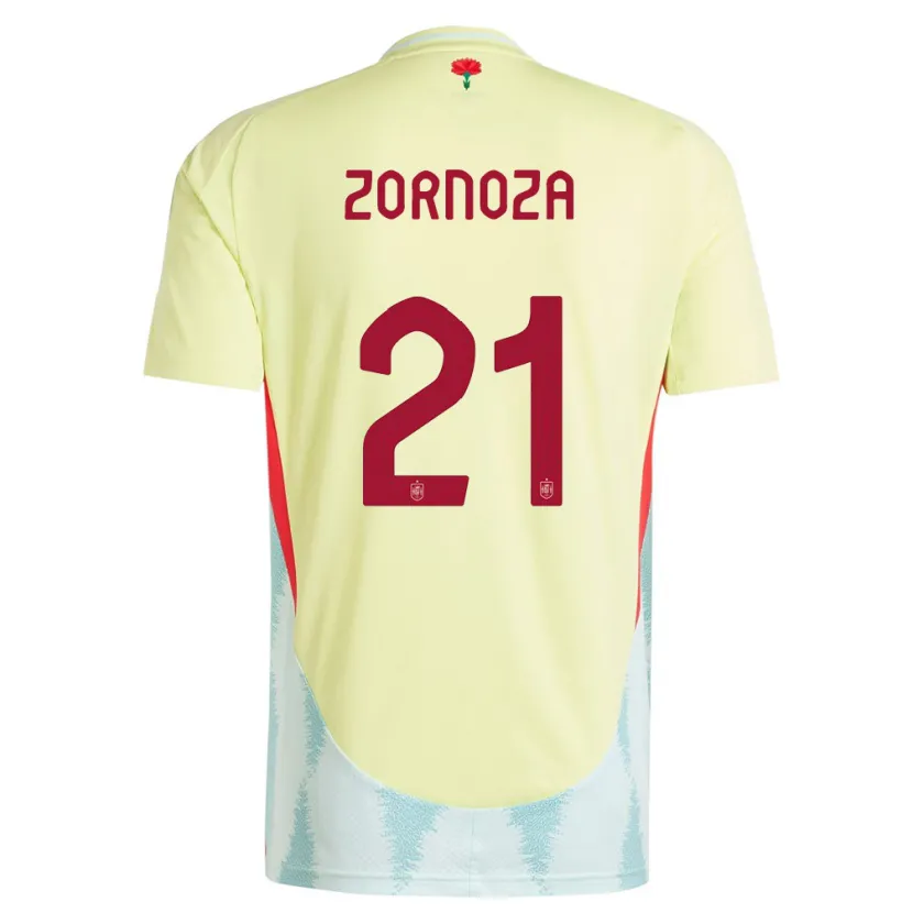 Danxen Men Spain Claudia Zornoza #21 Yellow Away Jersey 24-26 T-Shirt