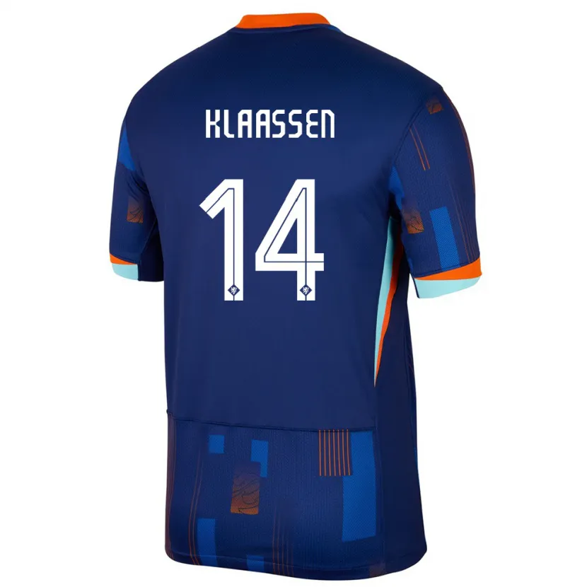 Danxen Men Netherlands Davy Klaassen #14 Blue Away Jersey 24-26 T-Shirt