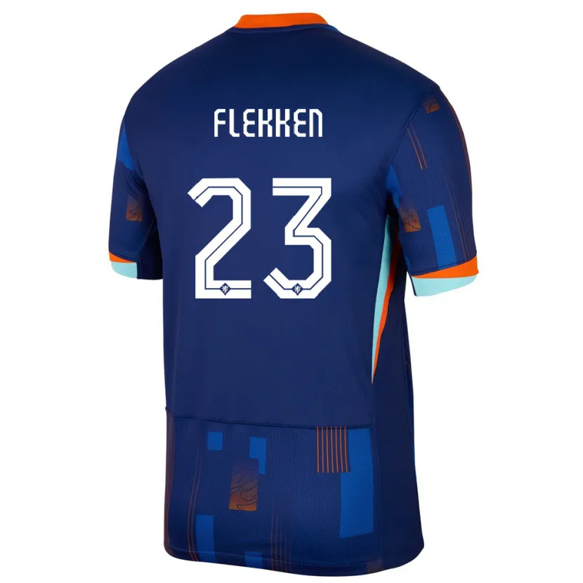 Danxen Men Netherlands Mark Flekken #23 Blue Away Jersey 24-26 T-Shirt