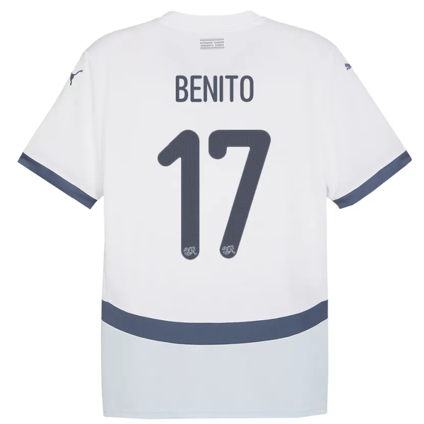 Danxen Men Switzerland Loris Benito #17 White Away Jersey 24-26 T-Shirt