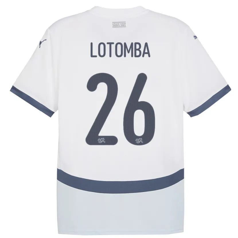 Danxen Men Switzerland Jordan Lotomba #26 White Away Jersey 24-26 T-Shirt