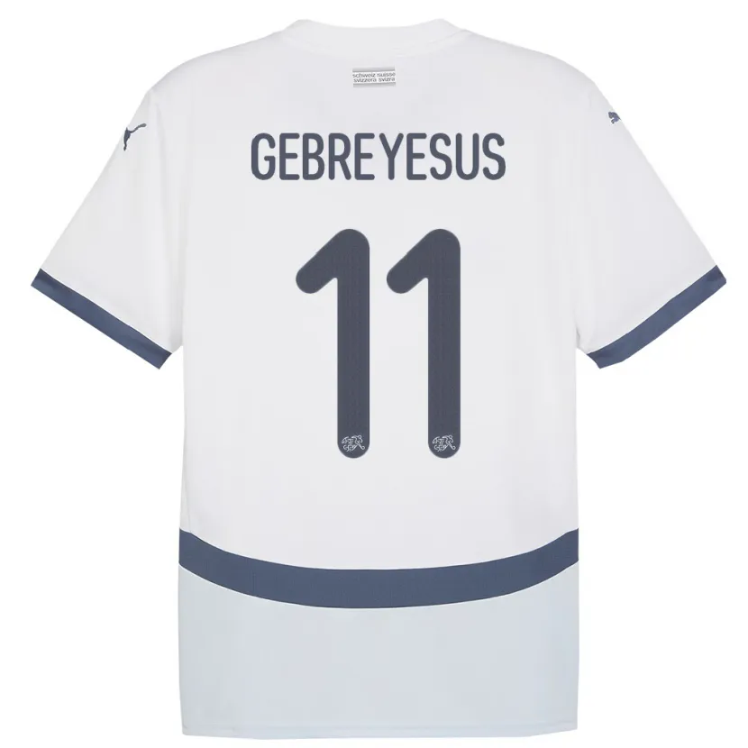 Danxen Men Switzerland Esey Gebreyesus #11 White Away Jersey 24-26 T-Shirt