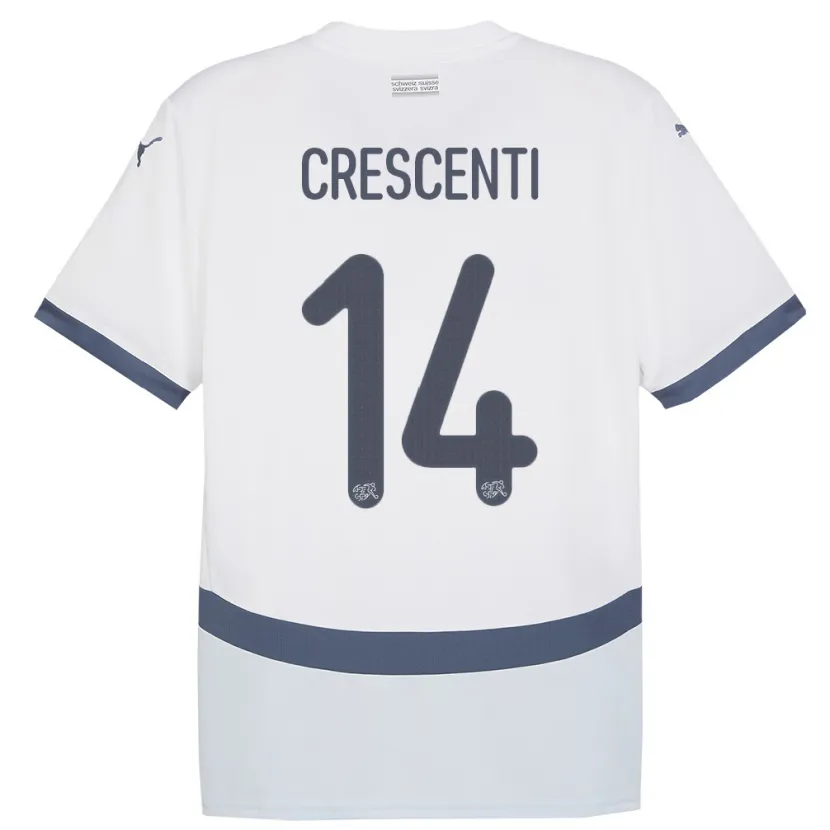 Danxen Men Switzerland Federico Crescenti #14 White Away Jersey 24-26 T-Shirt