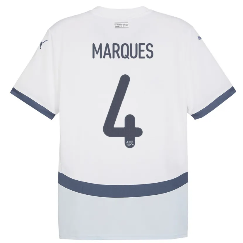 Danxen Men Switzerland Christian Marques #4 White Away Jersey 24-26 T-Shirt