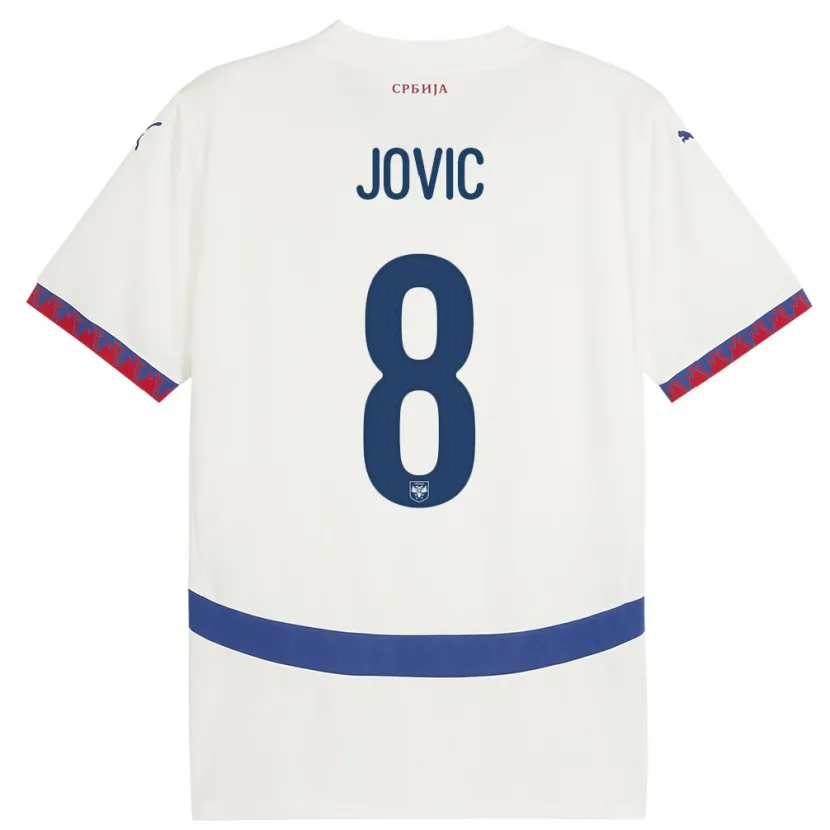 Danxen Men Serbia Luka Jovic #8 White Away Jersey 24-26 T-Shirt