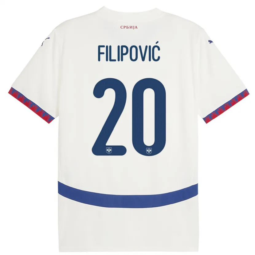 Danxen Men Serbia Tijana Filipovic #20 White Away Jersey 24-26 T-Shirt