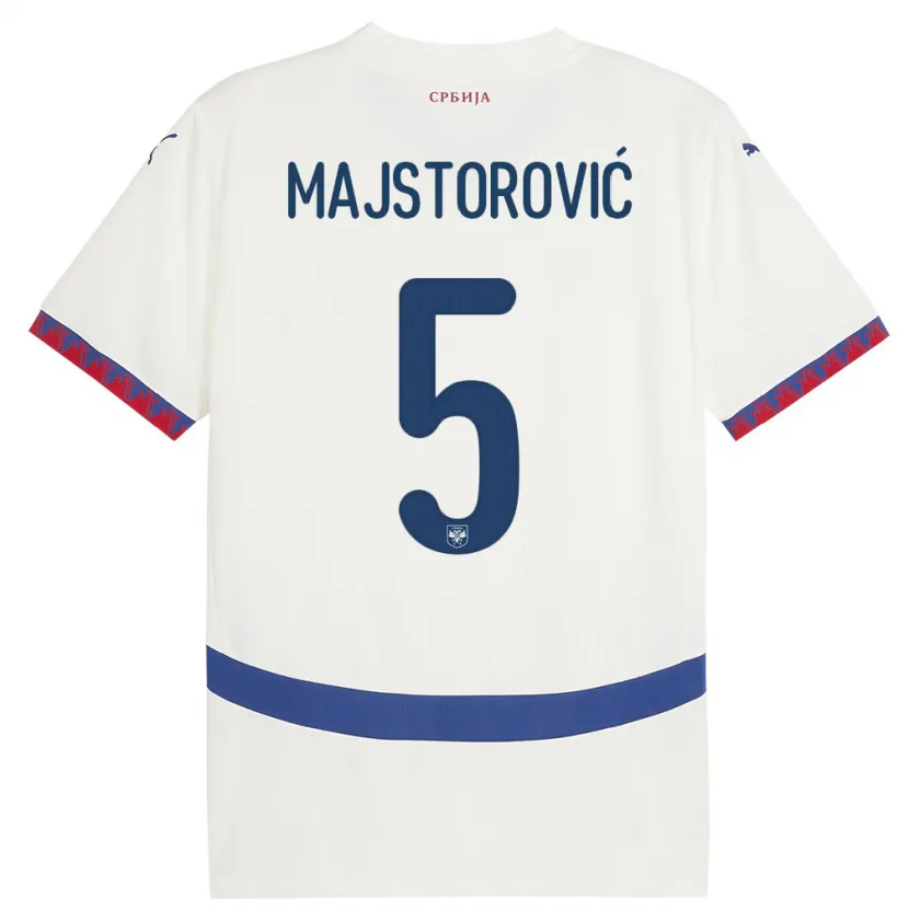 Danxen Men Serbia Milan Majstorovic #5 White Away Jersey 24-26 T-Shirt