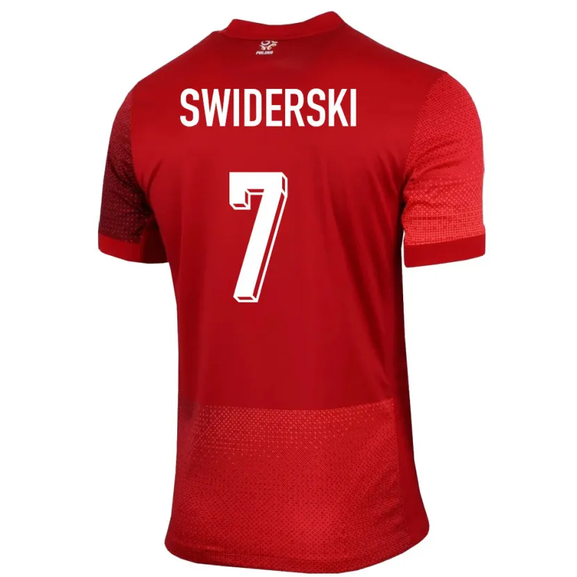 Danxen Men Poland Karol Swiderski #7 Red Away Jersey 24-26 T-Shirt