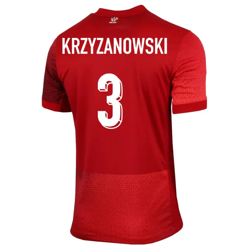 Danxen Men Poland Jakub Krzyzanowski #3 Red Away Jersey 24-26 T-Shirt