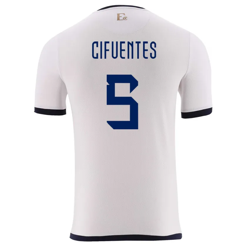 Danxen Men Ecuador Jose Cifuentes #5 White Away Jersey 24-26 T-Shirt